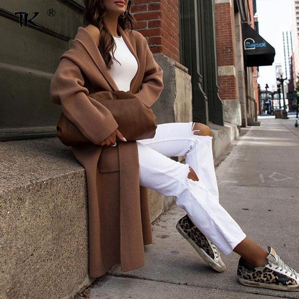 women's wool & blends women solid long overcoat open stitch oversize coats turn-down collar pockets casual fashion loose lady autumn wi, Black
women's wool & blends women solid long overcoat open stitch oversize coats turn-down collar pockets casual fashion loose lady autumn wi, Black