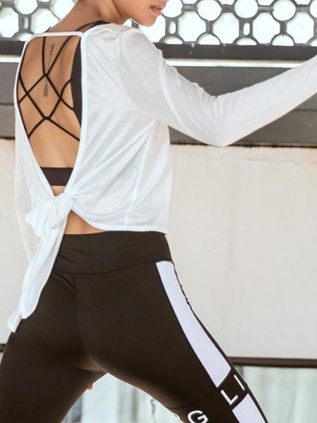 1pcs open back knotted long-sleeved women's running sports fitness clothes polyester t-shirt beauty yoga s9k0776 outfit
1pcs open back knotted long-sleeved women's running sports fitness clothes polyester t-shirt beauty yoga s9k0776 outfit