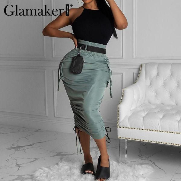 glamaker women's spring new tooling elastic waist lace-up pocket skirt high waist ladies summer casual loose skirt bottoms 210414, Black
glamaker women's spring new tooling elastic waist lace-up pocket skirt high waist ladies summer casual loose skirt bottoms 210414, Black