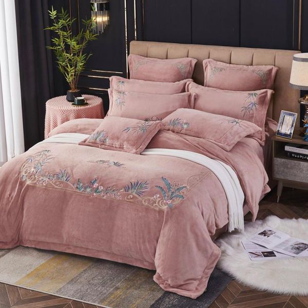 bedding sets chinese style floral embroidery super warm short plush set soft velvet duvet cover bed sheet pillowcases home textiles
bedding sets chinese style floral embroidery super warm short plush set soft velvet duvet cover bed sheet pillowcases home textiles