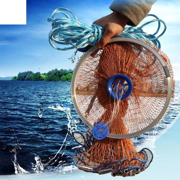 upgraded american hand cast net easy throw fishing 240/360cm network tool small mesh strong nylon line +sinker accessories
upgraded american hand cast net easy throw fishing 240/360cm network tool small mesh strong nylon line +sinker accessories