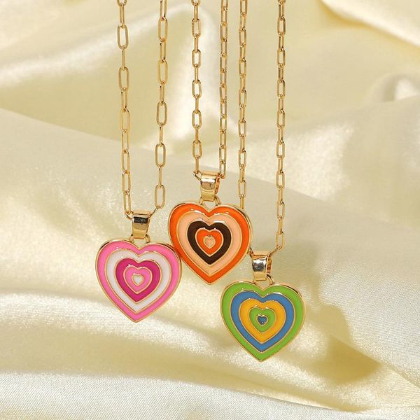 pendant necklaces cute multi-layer heart shape love necklace for women candy color dripping oil chokers jewelry gifts, Silver
pendant necklaces cute multi-layer heart shape love necklace for women candy color dripping oil chokers jewelry gifts, Silver