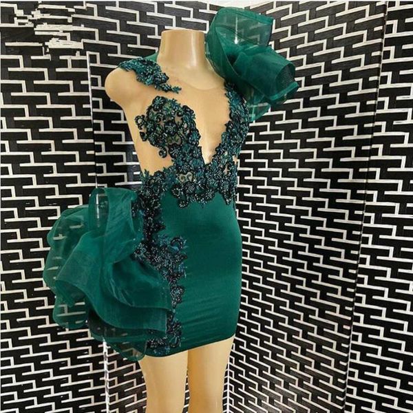 party dresses lace short cocktail appliques beaded ruffles mini prom dress emerald green real image homecoming gowns, White;black
party dresses lace short cocktail appliques beaded ruffles mini prom dress emerald green real image homecoming gowns, White;black