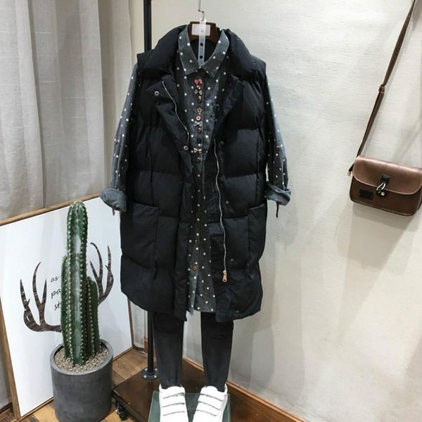women's vests 2021 fashion slim fit long vest women thicken cotton padded winter sleeveless jacket waistcoat gilet pelle, Black;white
women's vests 2021 fashion slim fit long vest women thicken cotton padded winter sleeveless jacket waistcoat gilet pelle, Black;white