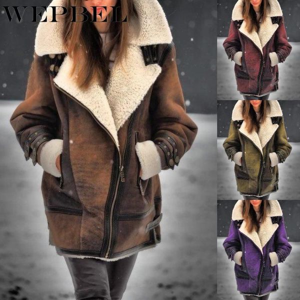 women's leather & faux wepbel women winter vintage fur lapel zipper jacket ladies loose warm thick long coat windproof overcoat, Black
women's leather & faux wepbel women winter vintage fur lapel zipper jacket ladies loose warm thick long coat windproof overcoat, Black