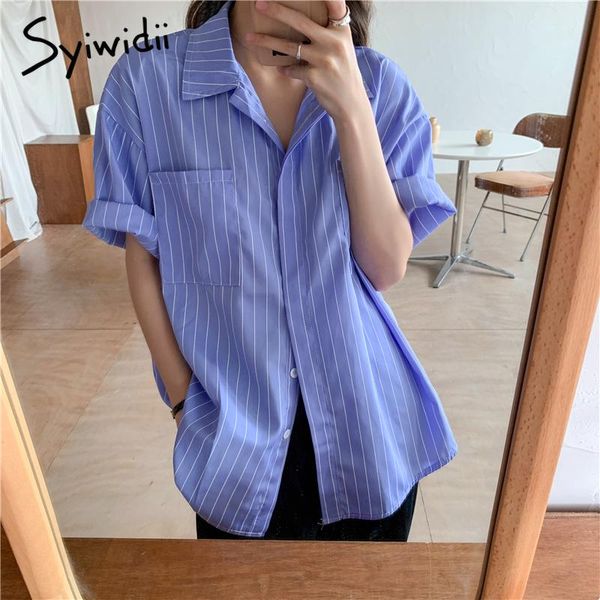 women's blouses & shirts syiwidii blue striped button up blouse women single breasted turn-down collar long sleeve clothes 2021 summer, White
women's blouses & shirts syiwidii blue striped button up blouse women single breasted turn-down collar long sleeve clothes 2021 summer, White