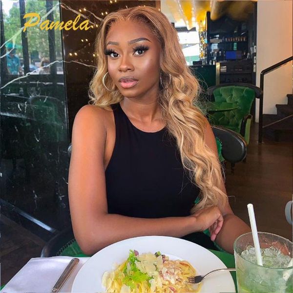 lace wigs 13x4 honey blonde front wig ombre human hair for black women colored body wave frontal highlight, Black;brown 
lace wigs 13x4 honey blonde front wig ombre human hair for black women colored body wave frontal highlight, Black;brown