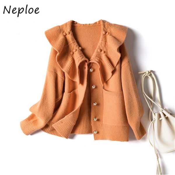 ruffled collar sweaters autumn single breasted long sleeve cardigans femme loose korean knitted coats 1f256 210422, White;black
ruffled collar sweaters autumn single breasted long sleeve cardigans femme loose korean knitted coats 1f256 210422, White;black