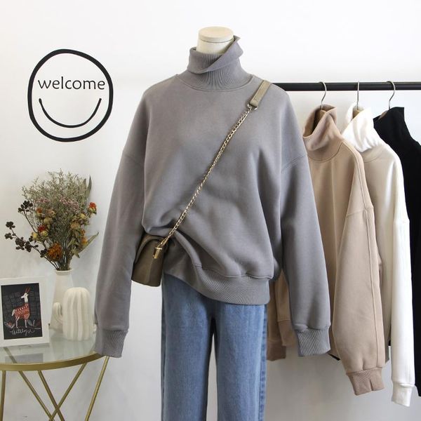 autumn winter thick velvet high collar pullovers hoodies solid color all-match loose long sleeve oversize sweatshirts women's &, Black
autumn winter thick velvet high collar pullovers hoodies solid color all-match loose long sleeve oversize sweatshirts women's &, Black