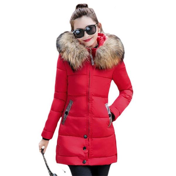 Women's Down & Parkas Womens Winter Coats Mid-length Korean Ladies Cotton Coat Slim Femme Hiver Hooded Big Fur Collar Padded Parka Wome, Black
Women's Down & Parkas Womens Winter Coats Mid-length Korean Ladies Cotton Coat Slim Femme Hiver Hooded Big Fur Collar Padded Parka Wome, Black