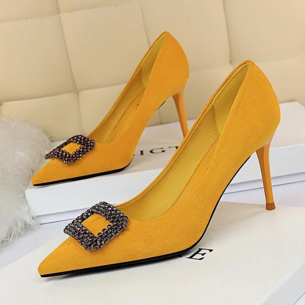 dress shoes 2021 women 8.5cm high heels blue pumps pointed toe luxury elegant lady crystal scarpins yellow prom jeans wedding, Black
dress shoes 2021 women 8.5cm high heels blue pumps pointed toe luxury elegant lady crystal scarpins yellow prom jeans wedding, Black