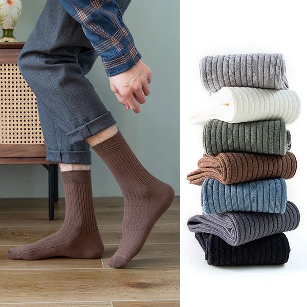 men's socks autumn and winter middle tube striped solid color cotton casual breathable warm pumping strip combing, Black
men's socks autumn and winter middle tube striped solid color cotton casual breathable warm pumping strip combing, Black