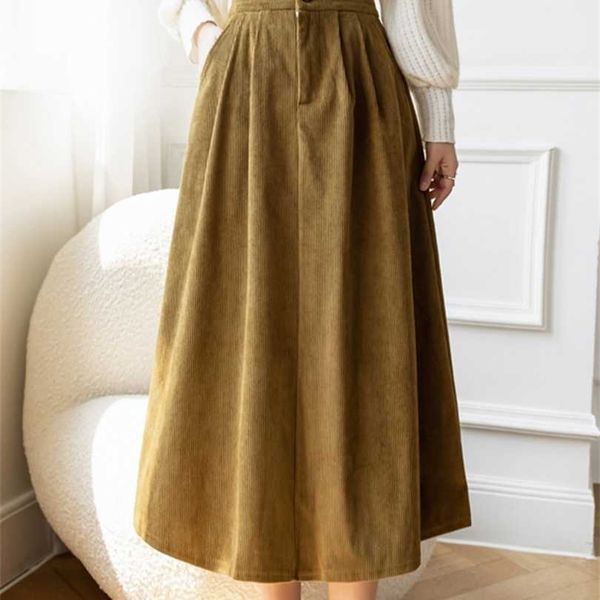 tigena corduroy midi skirt for women 202 autumn winter korean elegant solid a line elastic high waist long female velvet 211214, Black
tigena corduroy midi skirt for women 202 autumn winter korean elegant solid a line elastic high waist long female velvet 211214, Black
