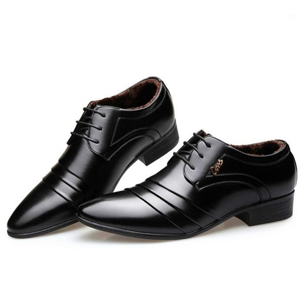 men oxfords dress shoes fashion lace-up black wedding pointed mocassin homme1