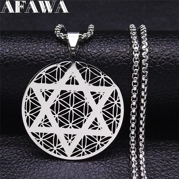 pendant necklaces stainless steel flower of life judaism hexagram chain women/men statement necklace jewelry collar acero n7025s02, Silver
pendant necklaces stainless steel flower of life judaism hexagram chain women/men statement necklace jewelry collar acero n7025s02, Silver