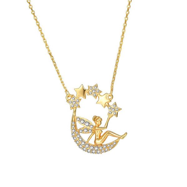 pendant necklaces 24k gold plated for women fashion simple angel necklace with pendants wedding chain jewelry gifts, Silver
pendant necklaces 24k gold plated for women fashion simple angel necklace with pendants wedding chain jewelry gifts, Silver