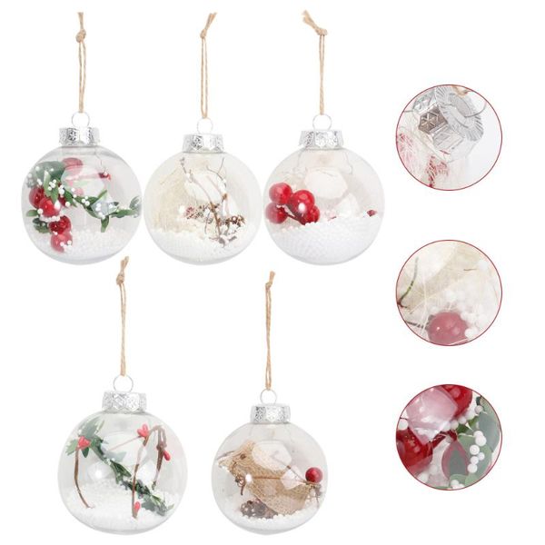 set 5 pcs christmas tree decorations transparent balls party decoration 
set 5 pcs christmas tree decorations transparent balls party decoration