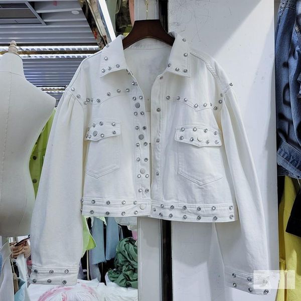 women's jackets spring autumn women harajuku white denim coat fashion beaded diamond short jean jacket streetwear female casual jaqueta, Black;brown
women's jackets spring autumn women harajuku white denim coat fashion beaded diamond short jean jacket streetwear female casual jaqueta, Black;brown