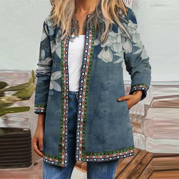 women's jackets 2021 vintage women cardigan coat ethnic print o neck loose all match pockets jacket outerwear chic top, Black;brown
women's jackets 2021 vintage women cardigan coat ethnic print o neck loose all match pockets jacket outerwear chic top, Black;brown