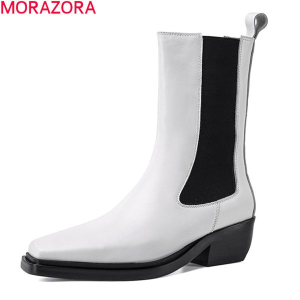 morazora arrival women boots genuine leather boots med heels square toe solid color ankle boots for woman 210506, Black
morazora arrival women boots genuine leather boots med heels square toe solid color ankle boots for woman 210506, Black