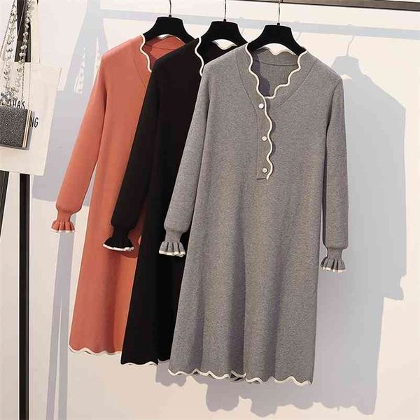 plus size women's autumn and winter wear fat sister loose knit skirt age reduction belly slimming dress uk261 210507, Black;gray
plus size women's autumn and winter wear fat sister loose knit skirt age reduction belly slimming dress uk261 210507, Black;gray