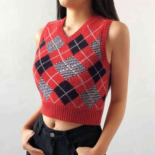women's sweaters v vintage neck argyle woman's waistcoat y2k black sleeveless plaid mesh harvest casual autumn sweaters preppy sty, White;black
women's sweaters v vintage neck argyle woman's waistcoat y2k black sleeveless plaid mesh harvest casual autumn sweaters preppy sty, White;black