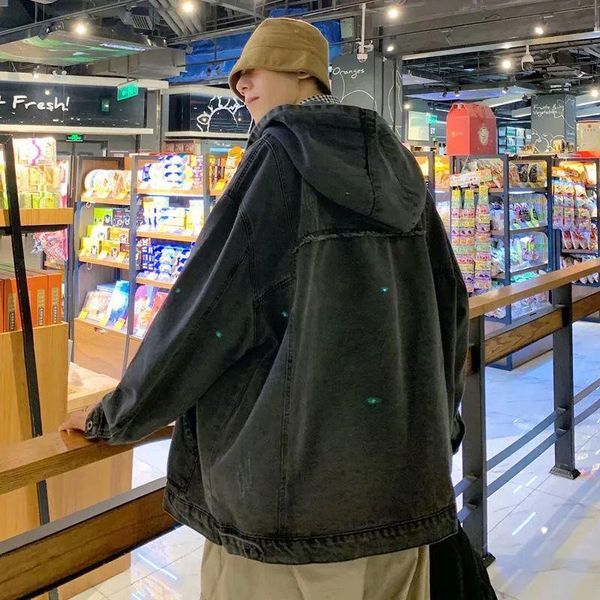 men's jackets spring and autumn hooded overalls jacket denim windbreaker male hong kong wind short trend handsome thin ins, Black;brown
men's jackets spring and autumn hooded overalls jacket denim windbreaker male hong kong wind short trend handsome thin ins, Black;brown