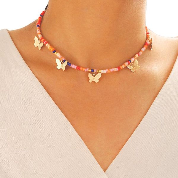 beads necklace jewelry women simple adjustable clavicle choker butterfly pendant for girls gift chokers, Golden;silver
beads necklace jewelry women simple adjustable clavicle choker butterfly pendant for girls gift chokers, Golden;silver