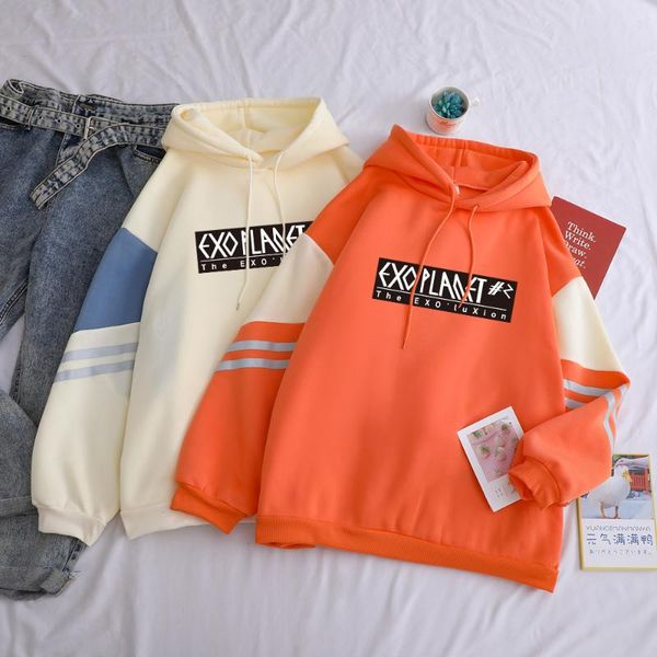 women's hoodies & sweatshirts fashion women exo korean style casual hoody clothing cotton patchwork pullover outwear kpop, Black
women's hoodies & sweatshirts fashion women exo korean style casual hoody clothing cotton patchwork pullover outwear kpop, Black