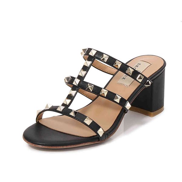 sandals 33-43 plus size genuine leather women's brand square heels summer gladiator rivet shoes ff6r, Black
sandals 33-43 plus size genuine leather women's brand square heels summer gladiator rivet shoes ff6r, Black