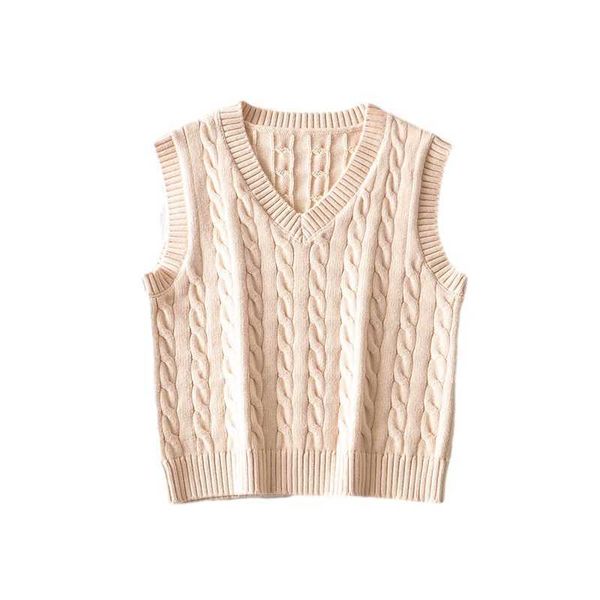 vintage women v-neck sweaters vest fashion ladies solid knitted tanks streetwear female chic beige pullovers 210527, Black;white
vintage women v-neck sweaters vest fashion ladies solid knitted tanks streetwear female chic beige pullovers 210527, Black;white
