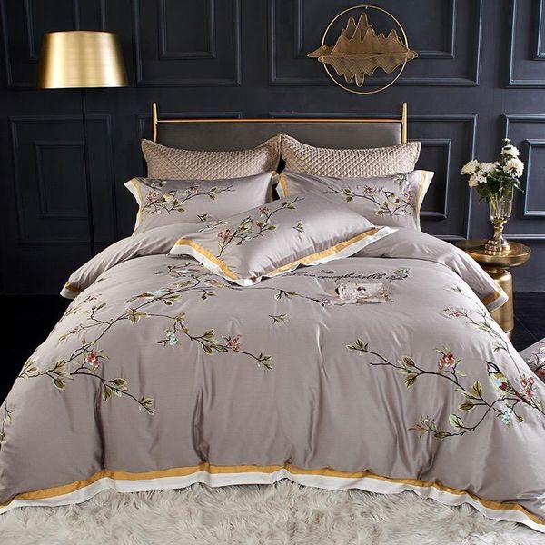 bedding sets grey plant bird embroidered egyptian cotton house and couette de cases pillow
bedding sets grey plant bird embroidered egyptian cotton house and couette de cases pillow