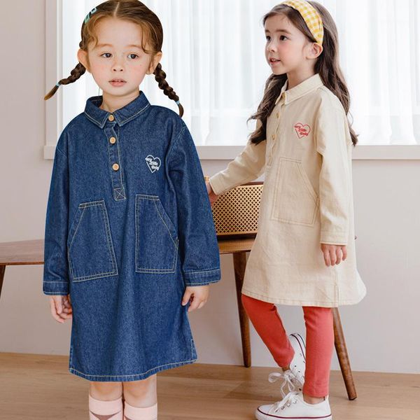 girl's dresses 2021 korean girls denim dress autumn cotton fashion kids clothes 3-8 years1, Red;yellow
girl's dresses 2021 korean girls denim dress autumn cotton fashion kids clothes 3-8 years1, Red;yellow
