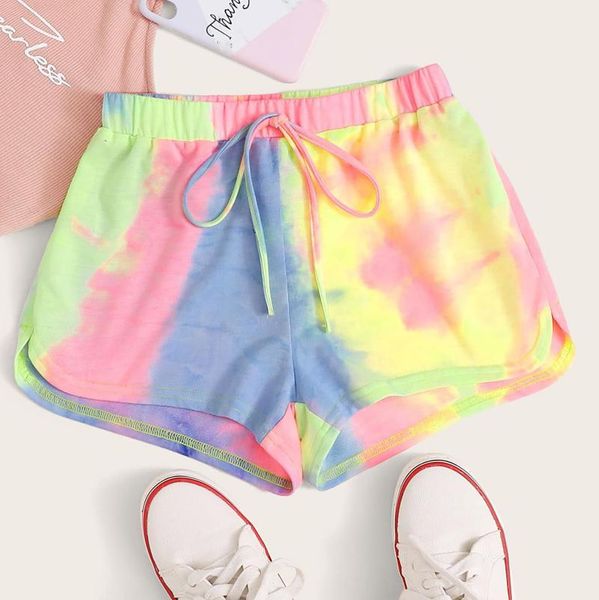 women's shorts running tie-dye print loose mid waist summer fashion casual ladies fitness jogging sports homewear, White;black
women's shorts running tie-dye print loose mid waist summer fashion casual ladies fitness jogging sports homewear, White;black