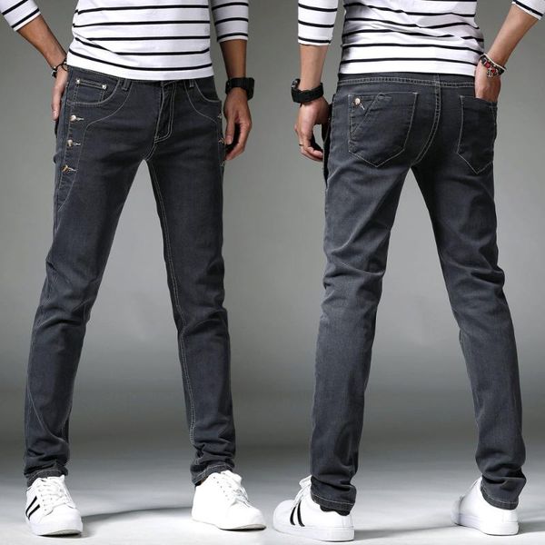 men's jeans gray personalized stretch young men slim pants korean trend trousers, Blue
men's jeans gray personalized stretch young men slim pants korean trend trousers, Blue
