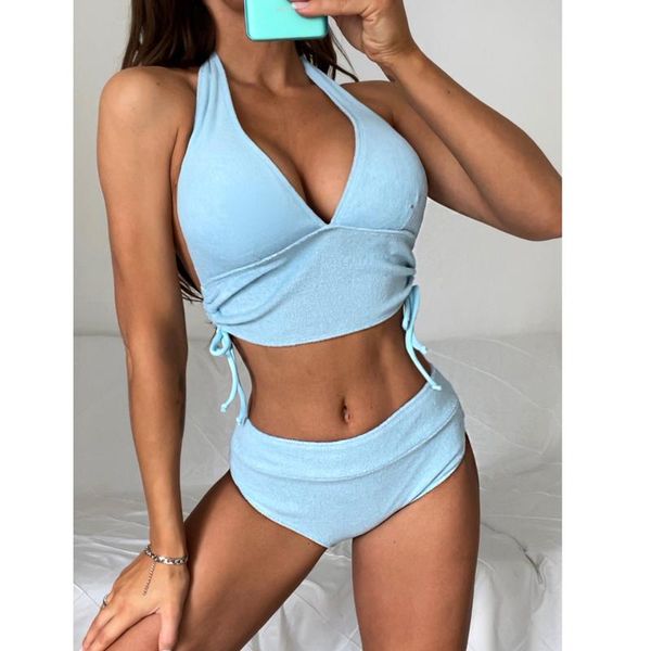 women's swimwear push up bikini 2021 women swimsuit halter set high waist female for bathing swimming suits beachwear, White;black
women's swimwear push up bikini 2021 women swimsuit halter set high waist female for bathing swimming suits beachwear, White;black