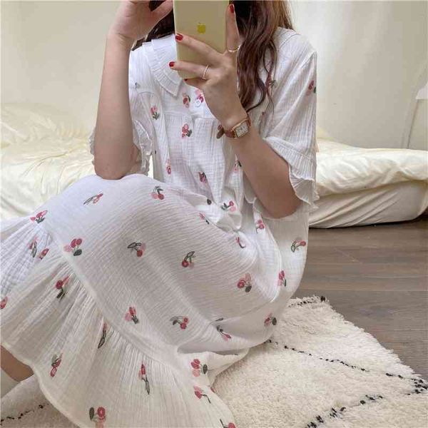 women's sleepwear princess chiffon printed cherry chic homewear summer loose sweet pajamas cotton night wav1, Black;red
women's sleepwear princess chiffon printed cherry chic homewear summer loose sweet pajamas cotton night wav1, Black;red