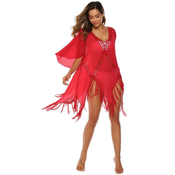 women's swimwear irregular fringe boho handmade crochet pareos transparent red bikini beach cover up 5s3v, White;black
women's swimwear irregular fringe boho handmade crochet pareos transparent red bikini beach cover up 5s3v, White;black