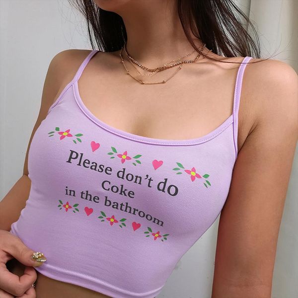 crop summer casual women tanks please dont do coke the bathroom letter print vest halter blouse camisole, White
crop summer casual women tanks please dont do coke the bathroom letter print vest halter blouse camisole, White