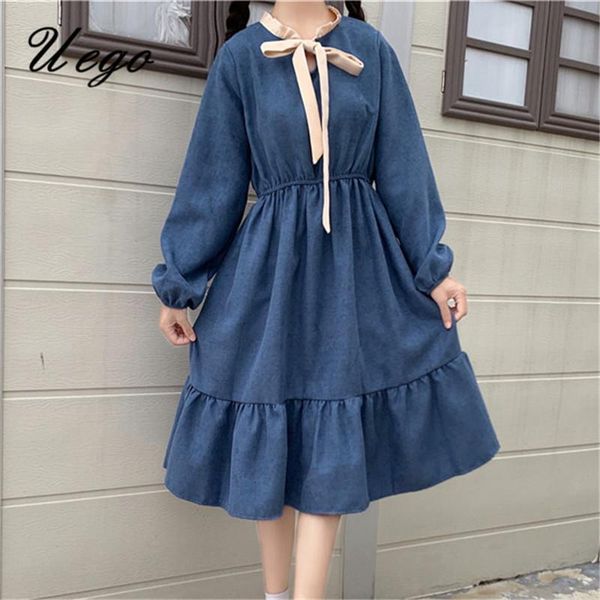 french vintage dress bow collar ruffle slim waist japan design preppy style girl's chic women autumn spring casual dresses, Black;gray
french vintage dress bow collar ruffle slim waist japan design preppy style girl's chic women autumn spring casual dresses, Black;gray