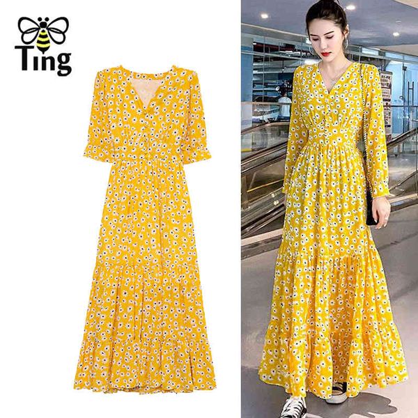 vintage fashion daisy floral print summer chiffon casual long dress women streetwear button up vestidos robes holiday 210513, Black;gray
vintage fashion daisy floral print summer chiffon casual long dress women streetwear button up vestidos robes holiday 210513, Black;gray