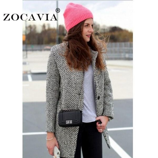 women's wool & blends elegant women coat in strict style jacket winter for overcoat long female outerwear houndstooth padded coats, Black
women's wool & blends elegant women coat in strict style jacket winter for overcoat long female outerwear houndstooth padded coats, Black