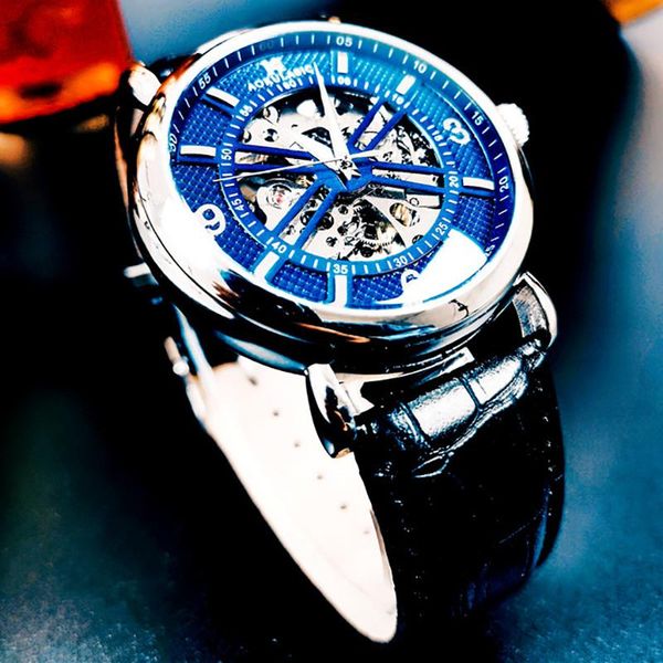 wristwatches aokulasic automatic mechanical watch transparent skeleton dial mens watches blue leather fashion luminous cloc, Slivery;brown
wristwatches aokulasic automatic mechanical watch transparent skeleton dial mens watches blue leather fashion luminous cloc, Slivery;brown