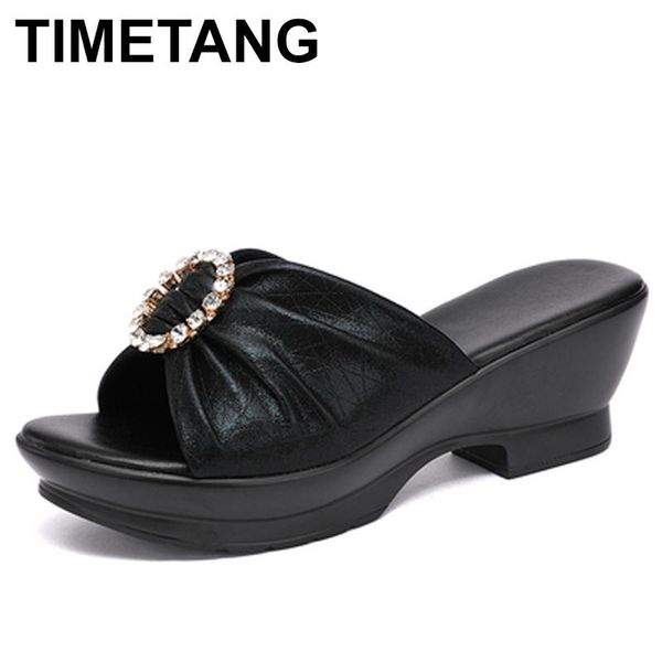 slippers timetang2021 summer mid heels flip flops fashion beach shoes woman anti-slip genuine leather sandals women shoe, Black
slippers timetang2021 summer mid heels flip flops fashion beach shoes woman anti-slip genuine leather sandals women shoe, Black