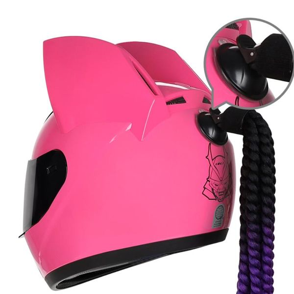 motorcycle helmet men women casco moto ear motocross capacete de full face personality motor with braids helmets
motorcycle helmet men women casco moto ear motocross capacete de full face personality motor with braids helmets