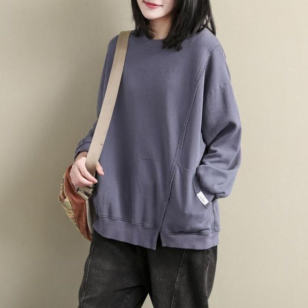 women's hoodies & sweatshirts johnature spring simple comfortable solid color o-neck pullover leisure sweatshirt 2021 loose all-match w, Black
women's hoodies & sweatshirts johnature spring simple comfortable solid color o-neck pullover leisure sweatshirt 2021 loose all-match w, Black