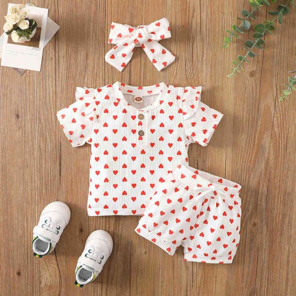 girls shorts suits ribbed love short sleeved drawstring shorts bow headband casual daily sets kids summer sets g220217, White
girls shorts suits ribbed love short sleeved drawstring shorts bow headband casual daily sets kids summer sets g220217, White