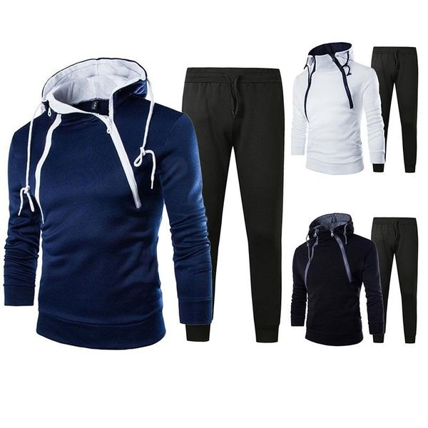 men's tracksuits 2021 autumn and winter tracksuit fashion double zipper cardigan hit color hooded jacket sweater trousers suit, Gray
men's tracksuits 2021 autumn and winter tracksuit fashion double zipper cardigan hit color hooded jacket sweater trousers suit, Gray
