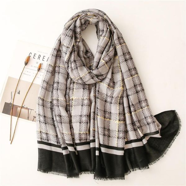 scarves fashion design bronzing grid with gold dot tassel viscose shawl scarf neckerchief autumn winter foulards muslim hijab sjaal, Blue;gray
scarves fashion design bronzing grid with gold dot tassel viscose shawl scarf neckerchief autumn winter foulards muslim hijab sjaal, Blue;gray