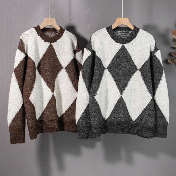 women's sweaters 2021 autunm winter women pullovers checkered vintage fashionable oversized elegant lady, White;black
women's sweaters 2021 autunm winter women pullovers checkered vintage fashionable oversized elegant lady, White;black
